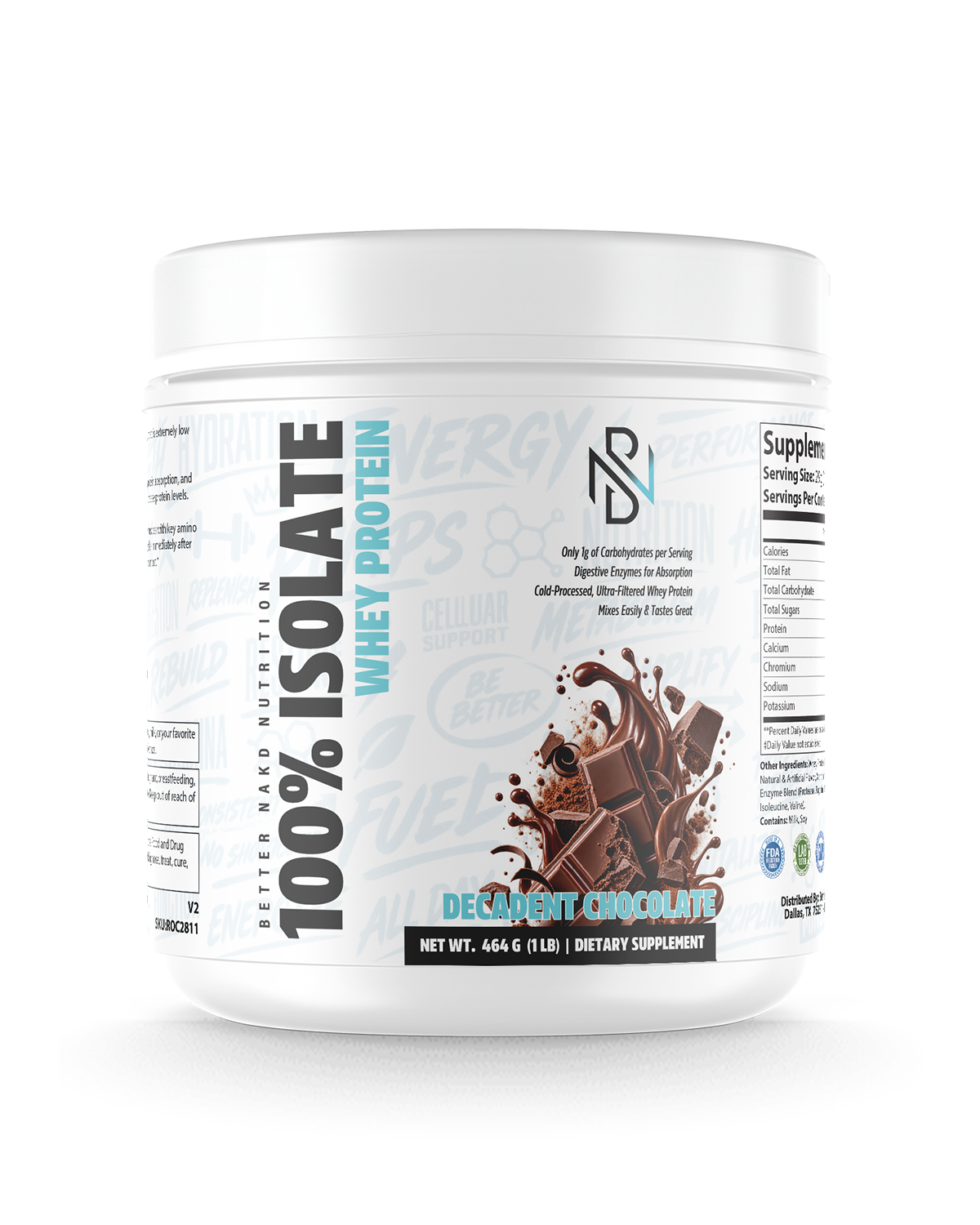 100% Isolate Whey Protein – Decadent Chocolate