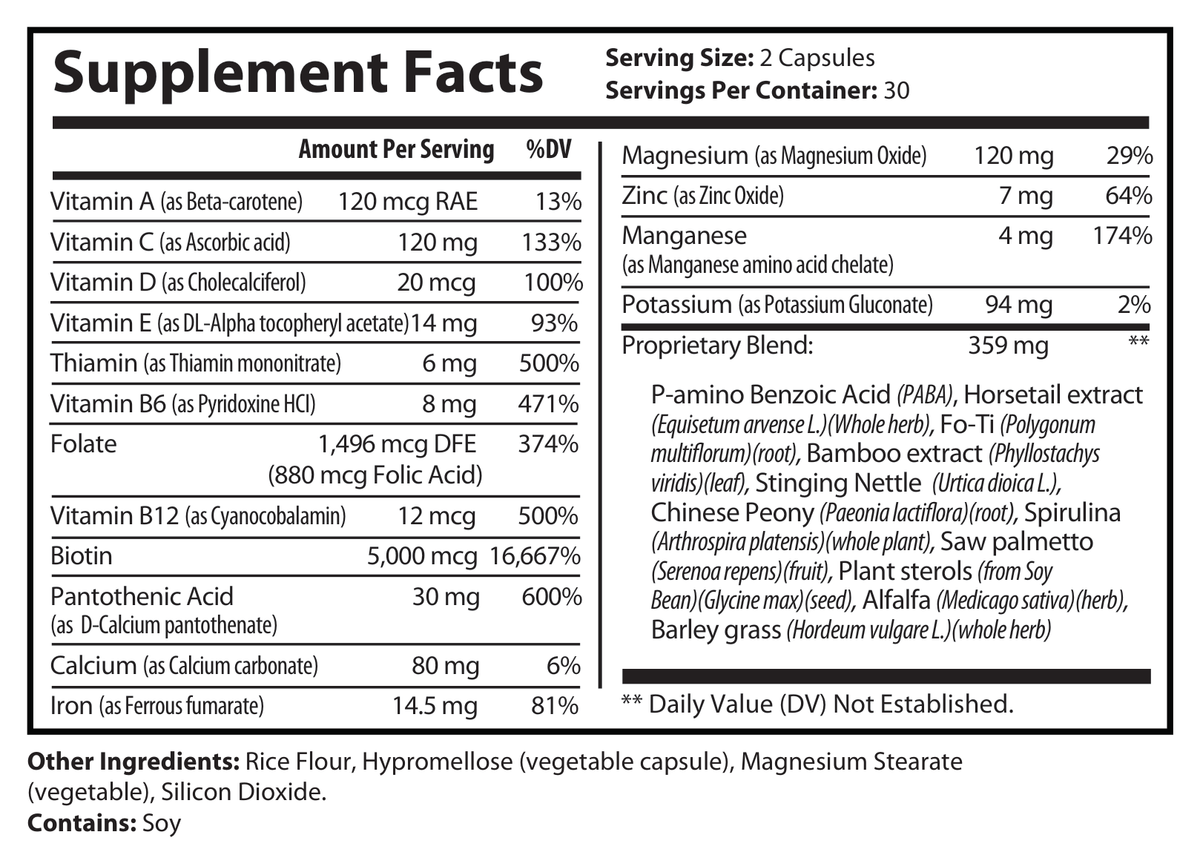 Biotin + E - Hair, Skin & Nails