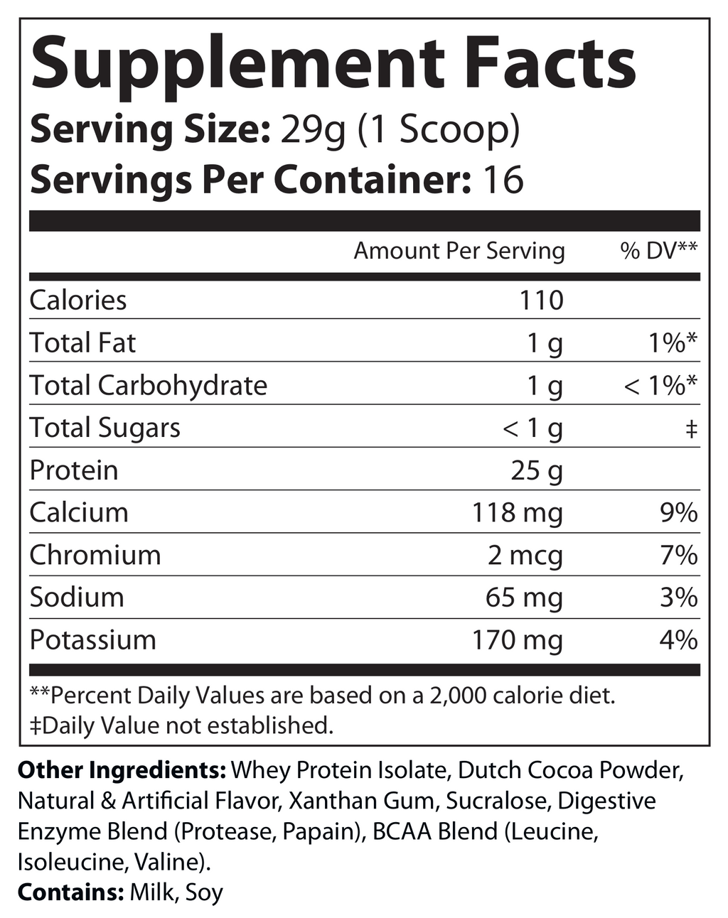 100% Isolate Whey Protein – Decadent Chocolate