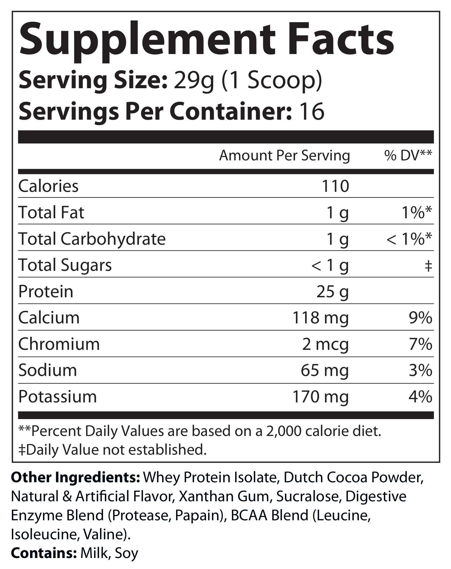 100% Isolate Whey Protein – Decadent Chocolate