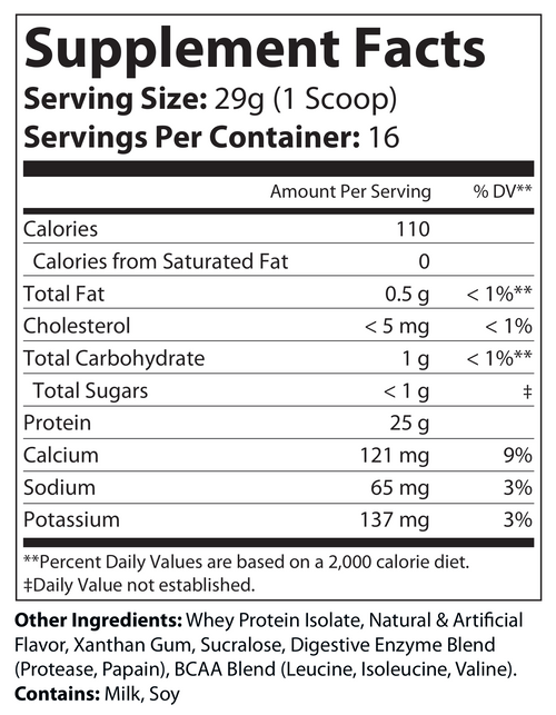 100% Isolate Whey Protein – Smooth Vanilla
