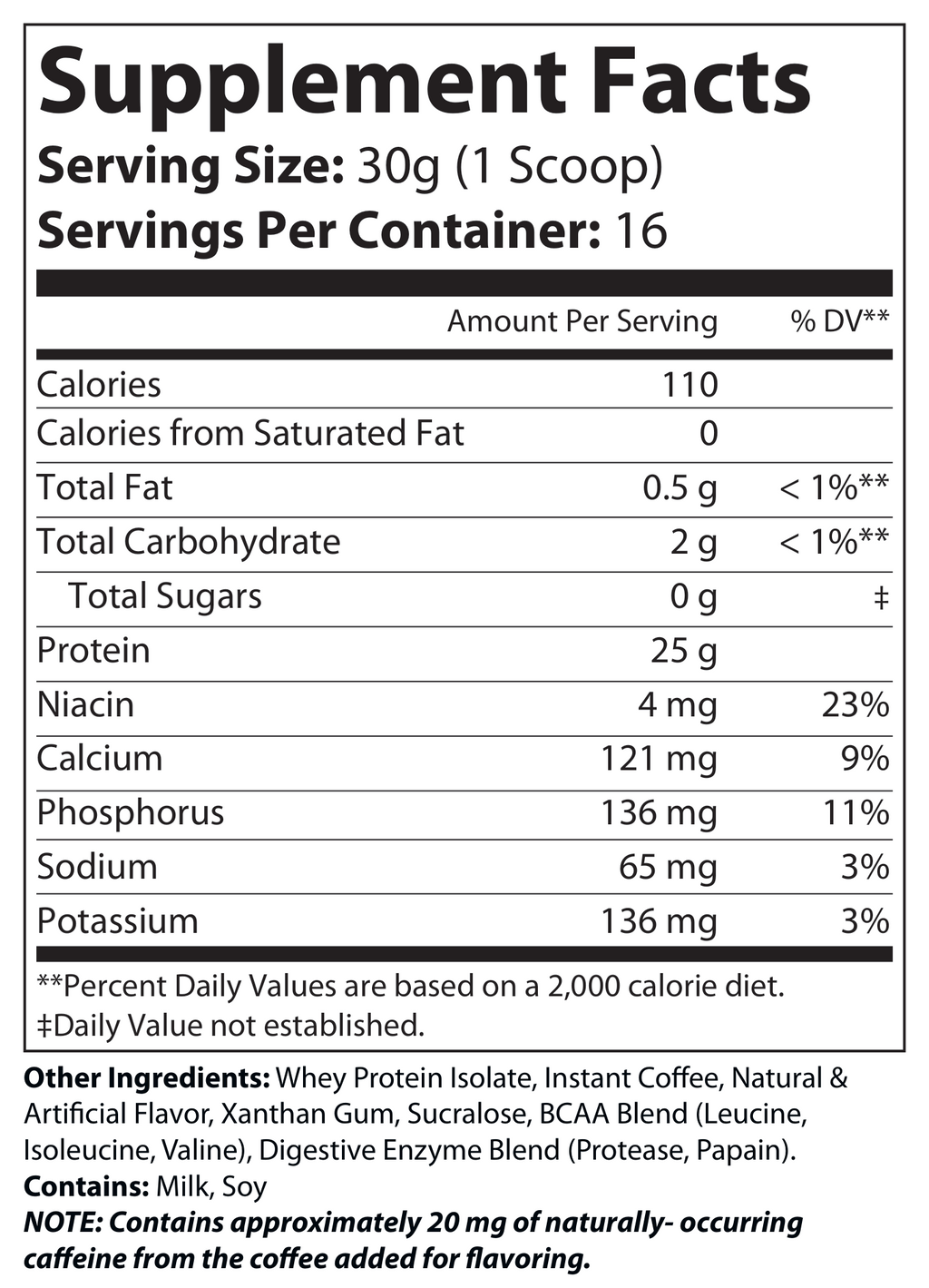 100% Isolate Whey Protein – Cappuccino