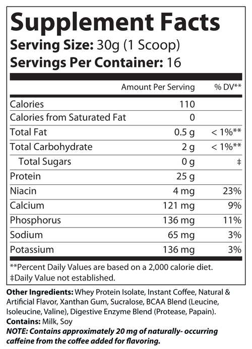 100% Isolate Whey Protein – Cappuccino