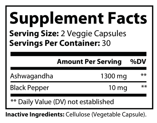 Ashwagandha with Black Pepper - 1,300mg